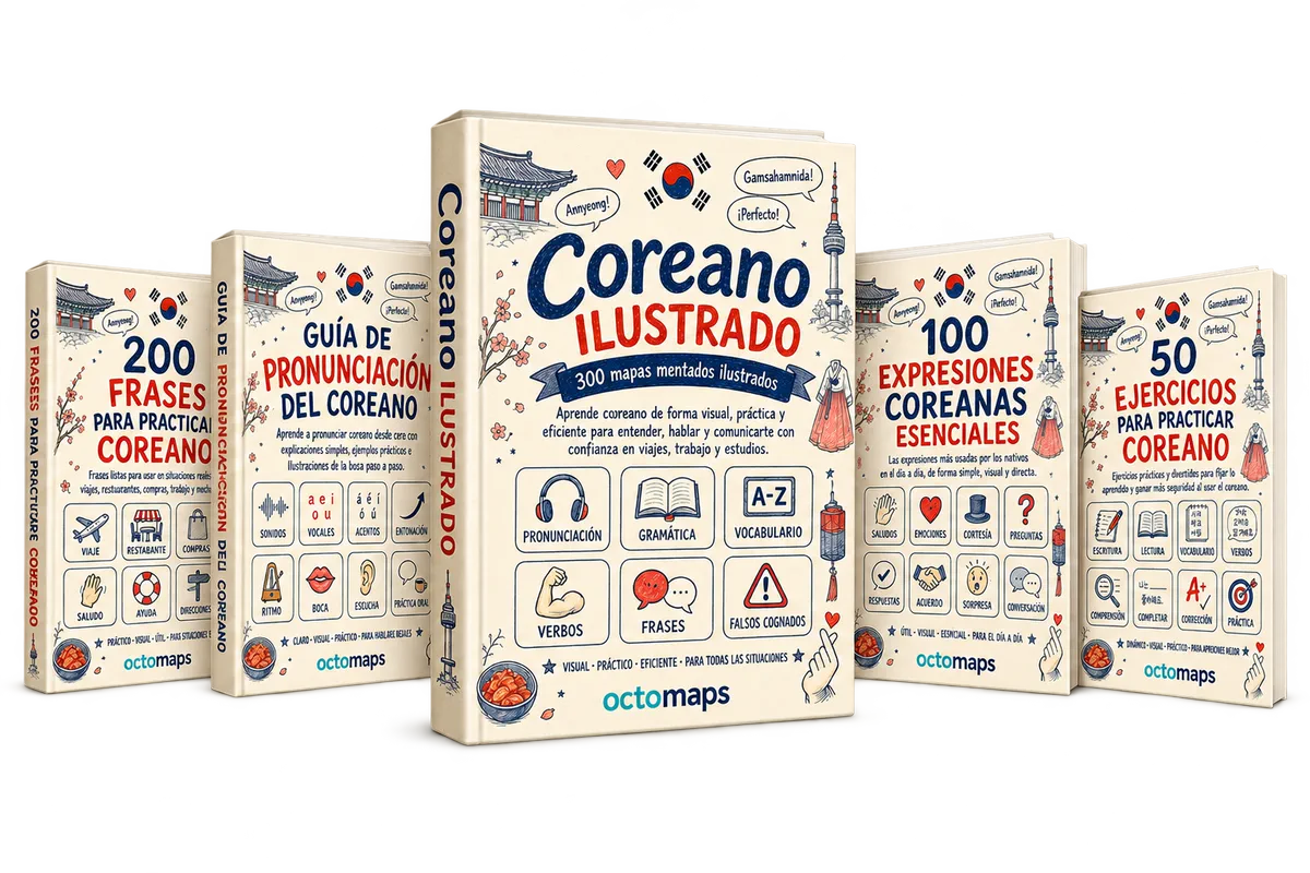Coreano Ilustrado con 300 mapas mentales y cuatro bonos